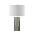 Modern Table Lamp With White Lampshade And Gray Geometric Textured Base 3d model