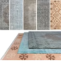 Square Rugs with Various Patterns Neutral Tones and Modern Textures for Home Decor 3d model