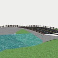 Modern Bridge Landscape Bridge Arch Bridge Man-vehicle Separation River Lane 3d model