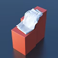 Simple White Vest Placed On Red Cubes Against Dark Blue Background