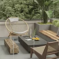 Modern Roof Garden With Fire Pit Seating And Plants