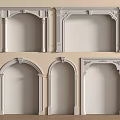 Various White Arched Decorative Frames With Carved Patterns And Classic Details 3d model