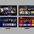 Smart TV Screen Displaying Multiple Streaming Interfaces Movies Shows and Apps 3d model