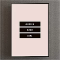 Minimalist Motivational Framed Wall Art Print With Hustle Hard Girl Text