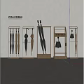 POLIFORM Stylish Wooden Umbrella Stands With Various Household Umbrellas On