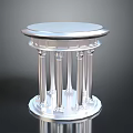 Elegant Silver Round Pedestal With Multiple Columns And Shiny Decorative Base 3d model