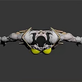 Futuristic Humanoid Design Featuring White Mechanical Armor Yellow Accents And Intricate Patterns