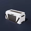 Durable White Storage Box With Black Straps And Mesh Front Panel Design