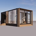 Modern Container Guesthouse Architecture With Large Glass Windows Wooden Accents And Open Layout