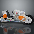Electric Toy Motorcycle With White Orange Body Black Wheels And Kids Fun Design