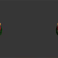Christmas Wreath Themed Earrings With Green Leaves Red Berries And Gold Star