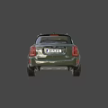 Olive Green Mini Countryman SUV With Black Roof Stripes UK License Plate And Black Wheels