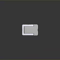 White Rectangular Object With Smooth Surface On Gray Background And Circular Button