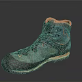 Turquoise Hiking Boots With Dark Gray Toe Orange Lining And Black Orange Laces
