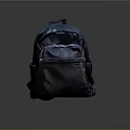 Dark Blue Nylon Backpack With Multiple Pockets And Zipper Closure Design