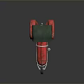 Red Vintage Tricycle With Green Canopy And Classic Design Elements
