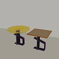 Modern Side Tables With Black Geometric Frames And Contrasting Tabletops Design 3d model