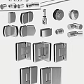 Shower Sauna Glass Enclosures With Stainless Steel Round Fittings Square Panels And Hardware