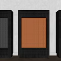 Modern color matching solid wood high cabinet 3d model