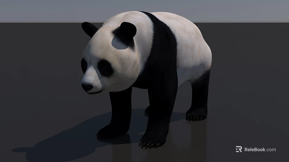 Black And White Reptile Standing On Gray Background With Unique Body Patterns 3d model 