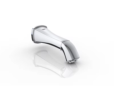 Elegant Modern Silver Faucet with Smooth Surface Reflecting on White Background 3d model