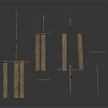 Wooden Pallet Construction Components With Various Structural Planks And Frames