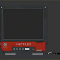 Netflix Enabled Desktop Computer Monitor With Red Base Black Screen And Remote Control