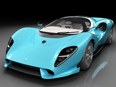 Modern Blue Sports Car Showcasing Sleek Aerodynamic Design And Convertible Top 3d model