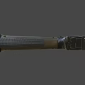 Modern Tactical Pistol With Black Body Sleek Structure Brown Textured Grip And Ergonomic Design