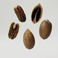 Fresh Natural Pecans Whole And Shelled With Nut Kernels