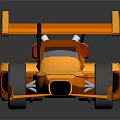 Golden Block Racing Car With Streamlined Design Rear Wing Cockpit And Black Tires