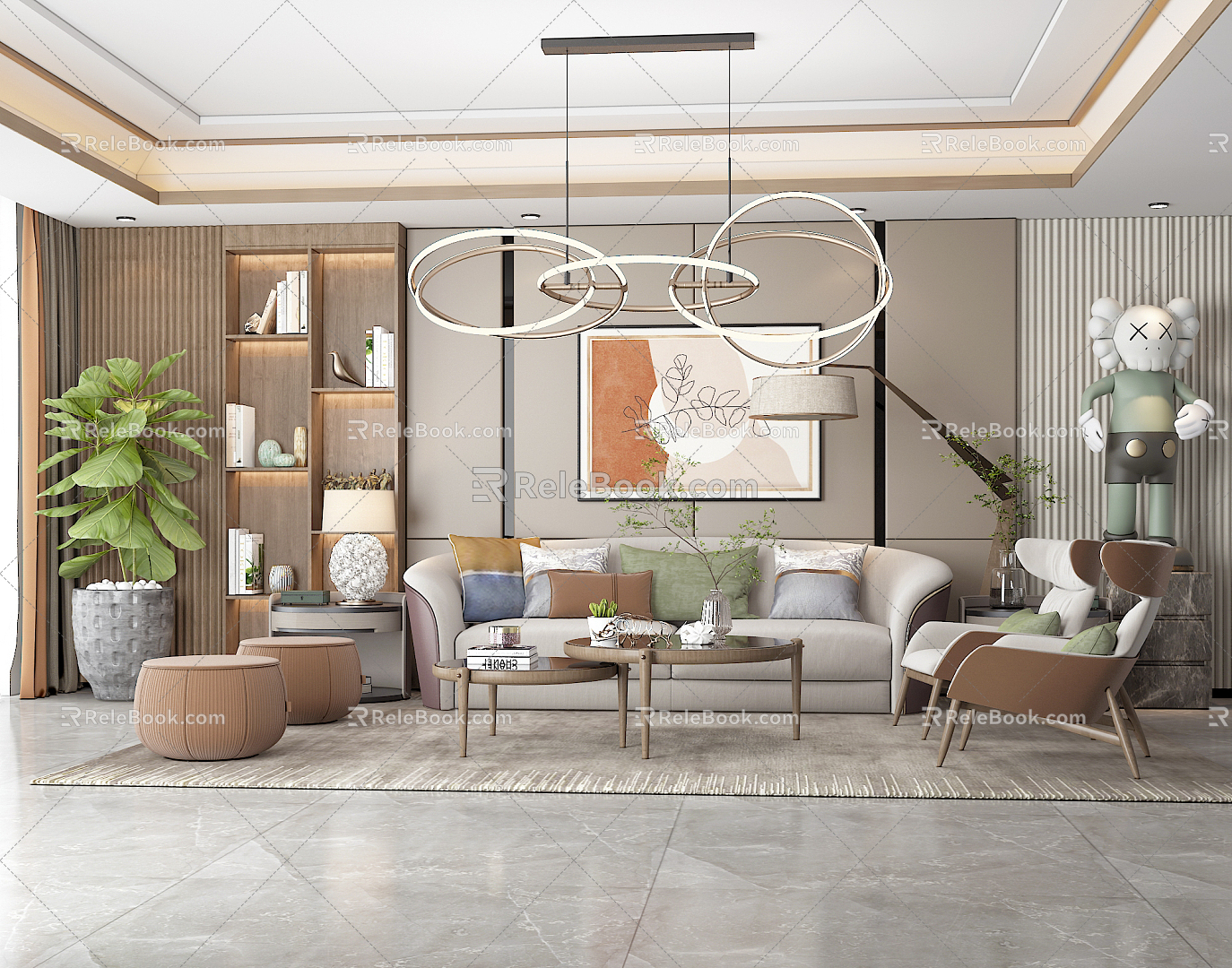 modern living room 3d model