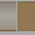 Stylish Light Wood Window Blinds With Adjustable Slats And Beige Finish 3d model