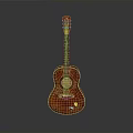 Red Wooden Acoustic Guitar With Glossy Finish Classic Design For Daily Household Use
