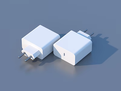 White Chargers With Sleek Modern Design And Compact Size For Daily Use 3d model