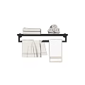 Stylish Black Bathroom Accessories Towel Rack With Folded Rolled And Hanging White Towels