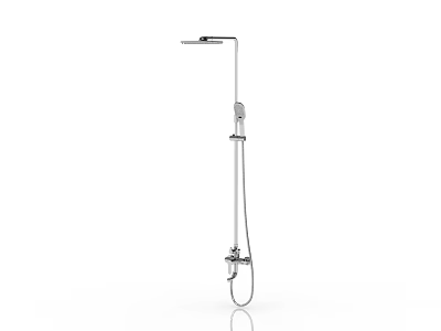 Modern Chrome Shower System With Overhead And Handheld Sprayer For Bathroom 3d model