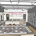 Modern Minimalist Dessert Shop Interior With Display Cases Counters And Natural Light