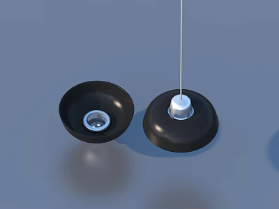 Modern Black Pendant Lights Design With Hanging And Inverted Styles On Gray Background 3d model