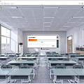 modern classroom desk platform blackboard desks and chairs 3d model