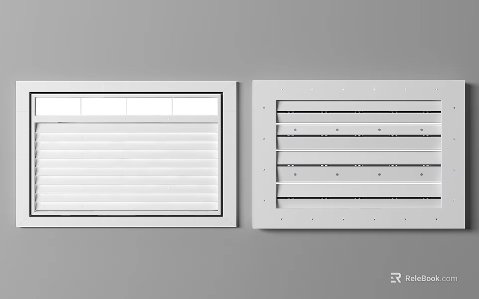 Modern White Ceiling Panels with Slatted and Grid Design Patterns for Home Interior 3d model