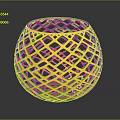 Hollow Yellow Spherical Decorative Household Ornament With Lattice Design For Home Use