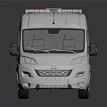 Functional White Utility Van With Roof Mounted Emergency Lights And Practical Design 3d model