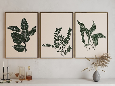 Modern Plant Painting Art Hanging Painting 3d model