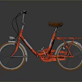 Red Vintage Bicycle With Brown Seat And Silver Frame On Reflective Surface