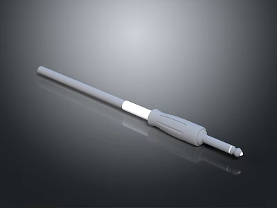 White Slim Computer Cable with Plug and Smooth Design for Device Connection 3d model