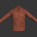 Distressed Brown Leather Jacket With Collared Design And Pockets