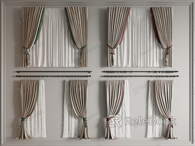 New Chinese Curtain Gauze Curtain Curtain Rod model