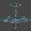 Vintage Military Airplane With Camouflage Paint Number 22 Red Star Emblem And Propeller