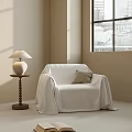 Casual Sofa Set by Window with Light Blanket Brown Cushion and Beige Walls